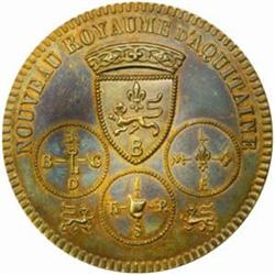 France. Kingdom of Aquitaine. Satirical Bronze Pattern 1 Gason. 1848.