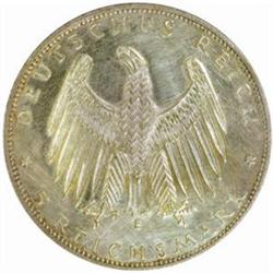 Germany. Weimar Republic (1919-33). Silver Pattern 5 Marks. 1926-E.