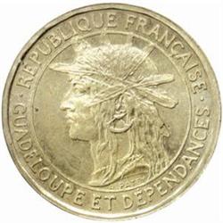 Guadaloupe. French Colony (1674-1946). Copper-Nickel Piefort 1 Franc and 50 Centimes. 1903.