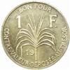 Image 2 : Guadaloupe. French Colony (1674-1946). Copper-Nickel Pattern 1 Franc. Dated "19" (1921).