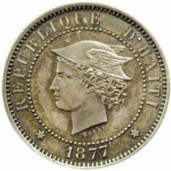 Haiti. Republic (1804-). Silver Piefort Essai 20 Centimes. 1877.