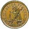 Image 1 : Italy. Republic (1802-05). Copper Pattern 1/100 (Centesimo). 1804-M.