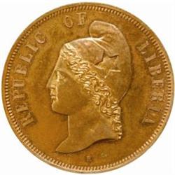 Liberia. Republic (1847-). Bronze Pattern 50 Cents. 1889.