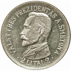 Lithuania. Republic (1918-40). Silver Pattern 2 Litai. 1938.