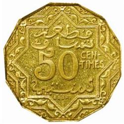 Morocco. Mohammed V (1927-55). Pair of Aluminum-Bronze Pattern Piefort Essai 50 Centimes. ND (c. 193