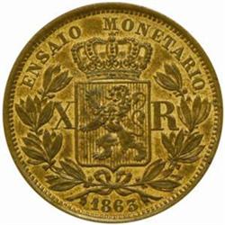 Portugal. Luiz I (1861-89). Bronze Pattern 10 Reis. 1863.