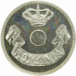Romania. Carol I (1866-1914). Silver, Bronze and Aluminum Pattern Piefort 20 Bani. 1905.