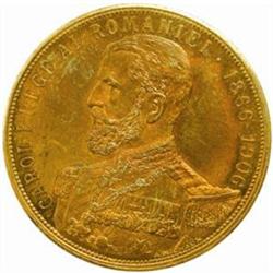 Romania. Carol I (1866-1914). Brass Pattern Piefort 25 Lei. 1906.
