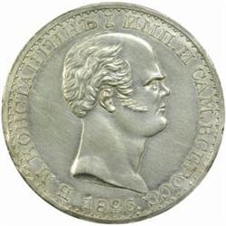 Russia. Constantine I (1825). White Metal Obverse and Reverse Restrikes for the 1 Ruble. 1825.