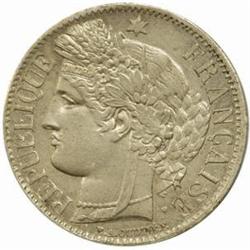 Switzerland. Confederation (1848-). Silvered Brass Pattern Essai 1 Franc by Oudine. 1851.