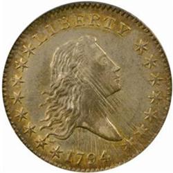 1794 Flowing Hair Half Dollar. O-106. Rarity-6. AU-58 (PCGS).