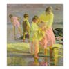 Image 1 : Don Hatfield, "Playing at the Shore" Hand Embellished Limited Edition on Canvas, Numbered LXXVIII/C 