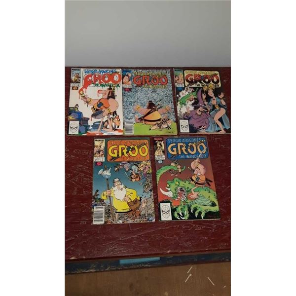 5 vintage Groo the Wanderer Marvel Comics