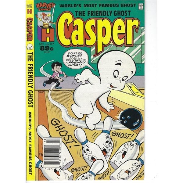 HARVEY COMICS CASPER THE FRIENDLY GHOST DEC #227 89¢ 70190