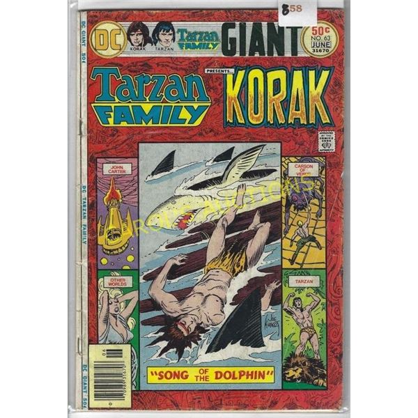 VINTAGE  TARZAN FAMILY KORAK  DC COMIC NO. 63 JUNE 31670 50 CENTS