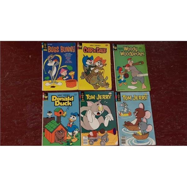 6 Vintage cartoon comic books
