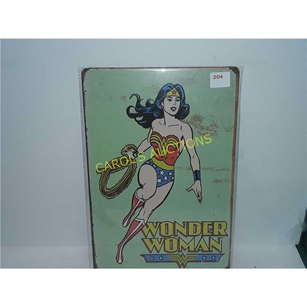 Wonder Woman metal sign 12 in by 8 in