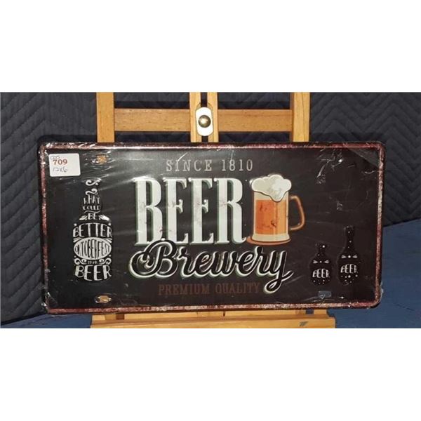 New beer brewery metal license plate 12" X 6" inches