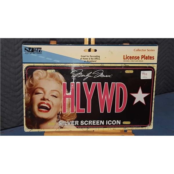 New Marilyn Monroe Silver Screen icon plate 12 inches by 6 inches