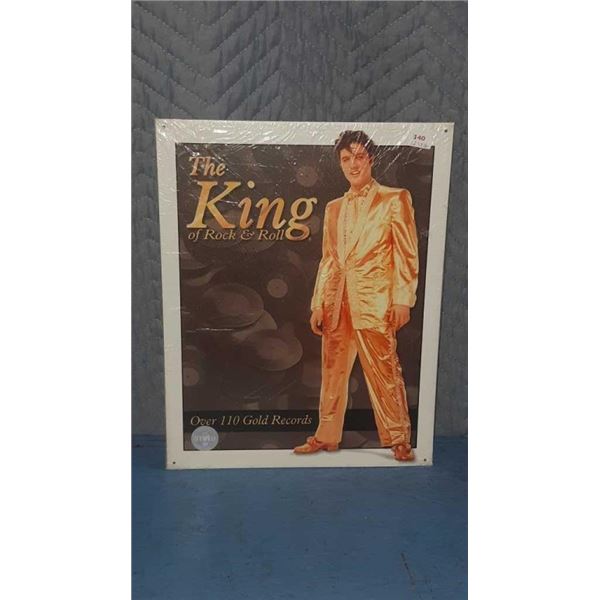 New Elvis Presley King of Rock & Roll metal sign 12.5 in by 16 in (740)