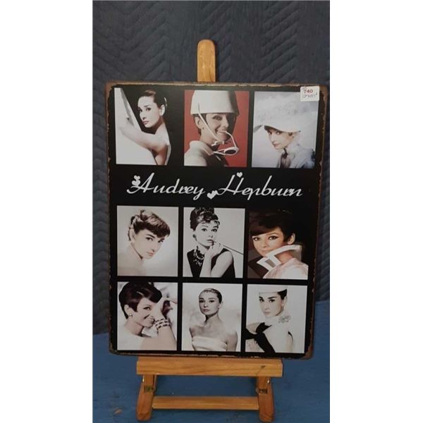 New Audrey Hepburn metal sign 12in by 15.5 in