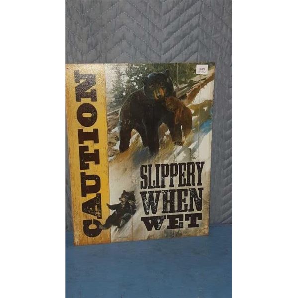 New caution Slippery When Wet metal sign 11.5 in by 16 in