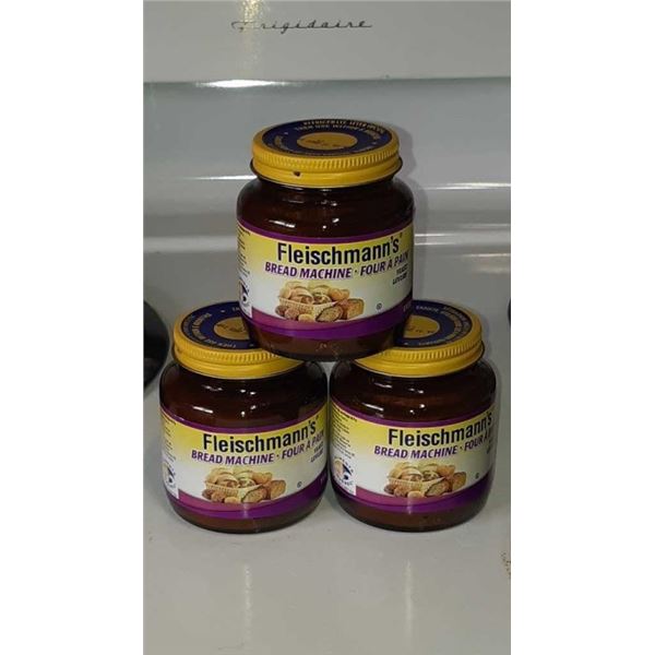 3 jars of Fleischmann's bread  yeast 113G EXPIRES July 31st 2022
