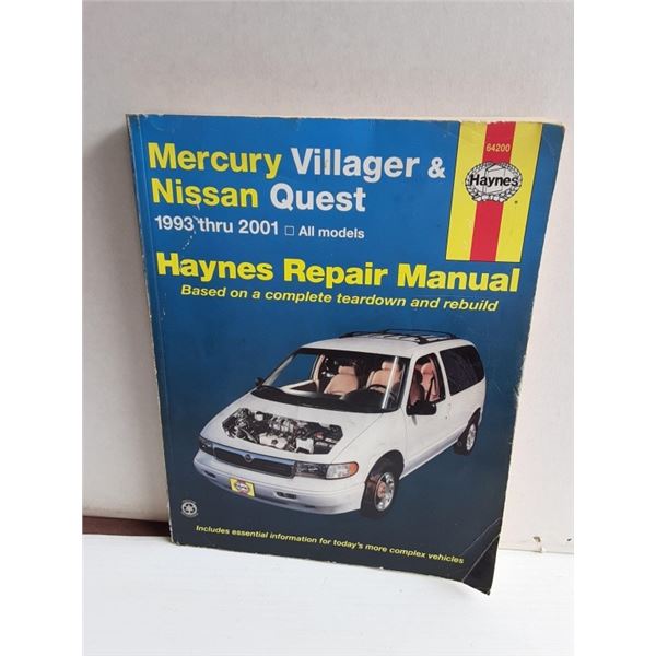 HAYNES MERCURY VILLAGER 1993 - 2001 MANUAL