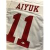 Image 1 : BRANDON AIYUK SIGNED WHITE PRO STYLE JERSEY (JSA COA)