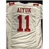 Image 3 : BRANDON AIYUK SIGNED WHITE PRO STYLE JERSEY (JSA COA)