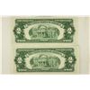 Image 2 : 2-1953-A $2 US RED SEAL NOTES CONSECUTIVE SERIAL