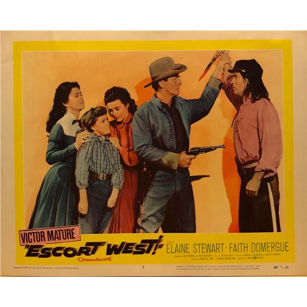 Escort West 1959 original vintage lobby card