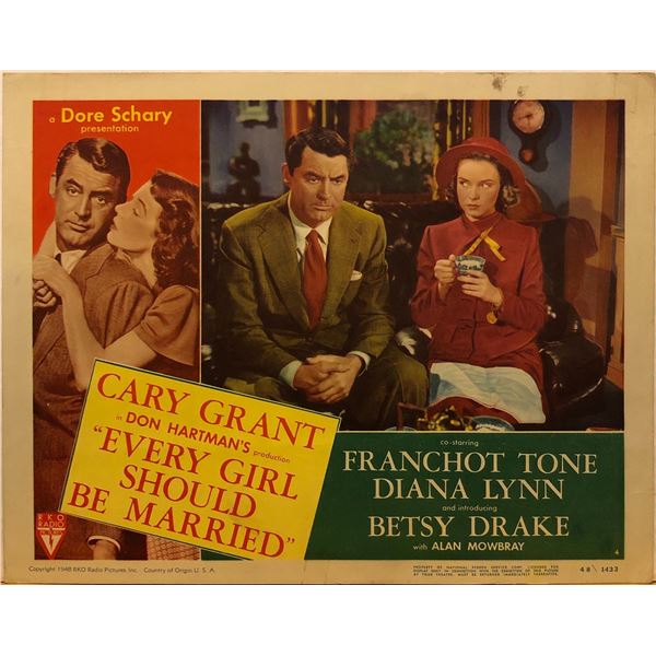Every Girl Should Be Married 1948 original vintage lobby card