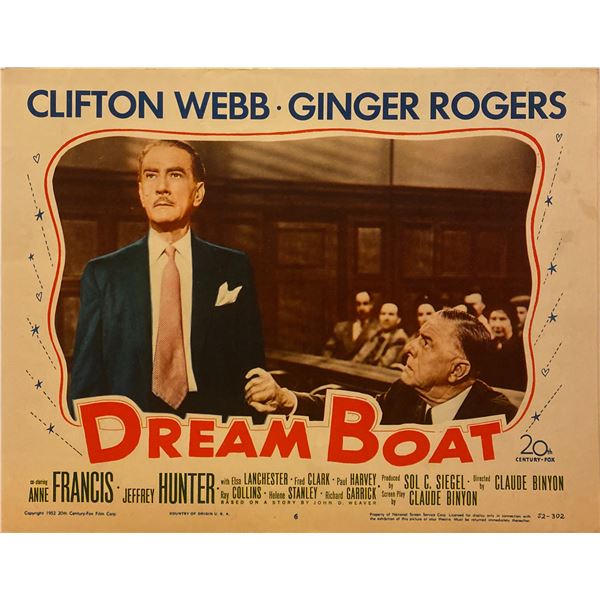 Dreamboat 1952 original vintage lobby card