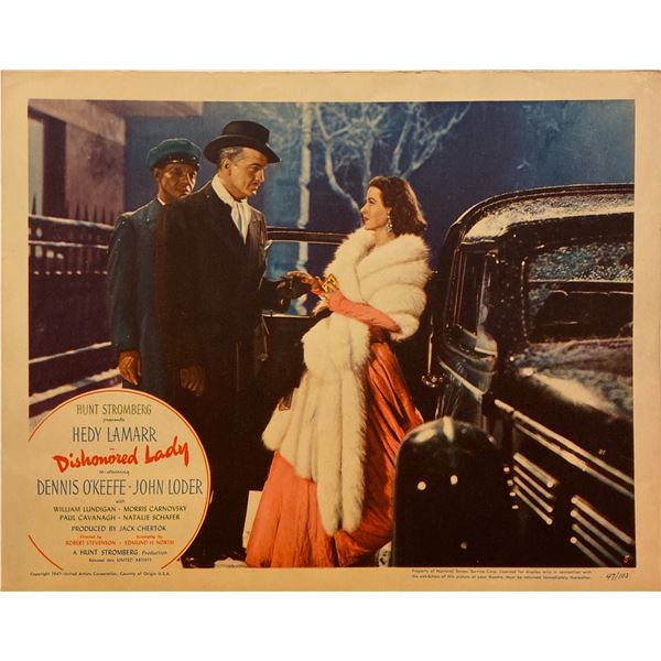 Dishonored Lady 1947 original vintage lobby card