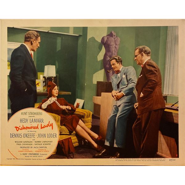 Dishonored Lady 1947 original vintage lobby card