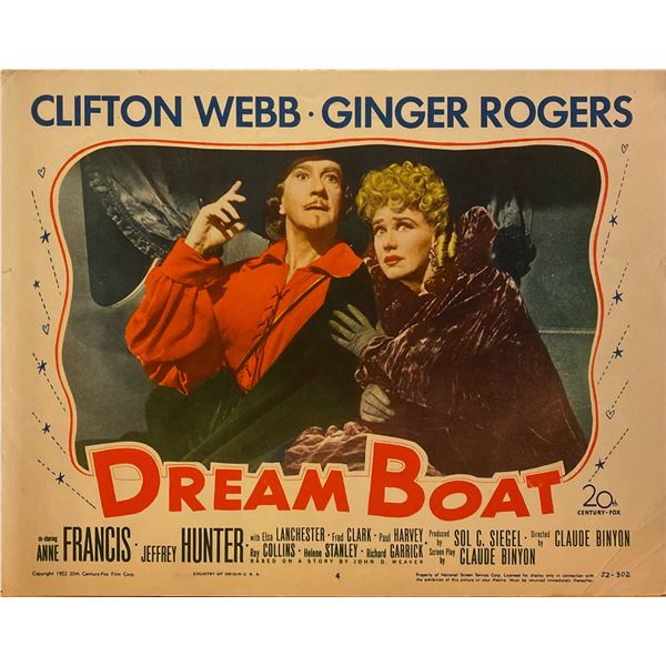 Dreamboat 1952 original vintage lobby card