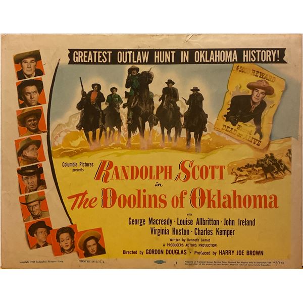 The Doolins of Oklahoma 1949 original vintage lobby card