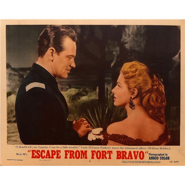 Escape from Fort Bravo 1953 original vintage lobby card