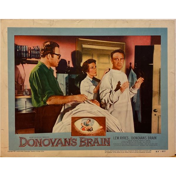 Donovan's Brain 1953 original vintage lobby card