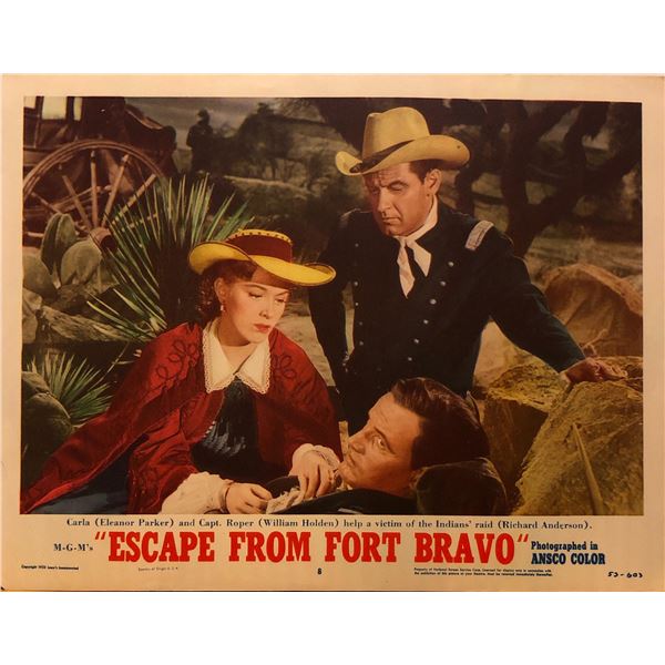 Escape from Fort Bravo 1953 original vintage lobby card