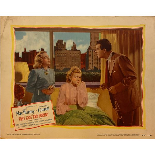 Don't Trust Your Husband 1948 original vintage lobby card
