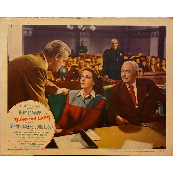 Dishonored Lady 1947 original vintage lobby card