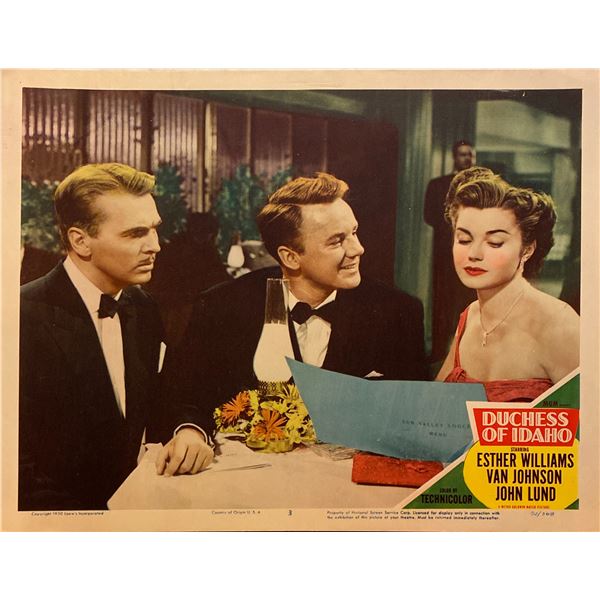 Duchess of Idaho 1950 original vintage lobby card