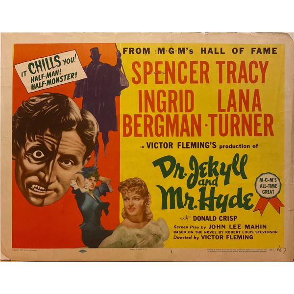 Dr. Jekyll and Mr. Hyde 1954 original vintage lobby card