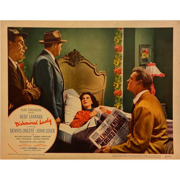 Dishonored Lady 1947 original vintage lobby card