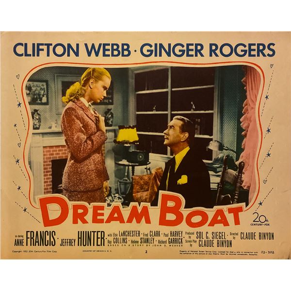 Dreamboat 1952 original vintage lobby card