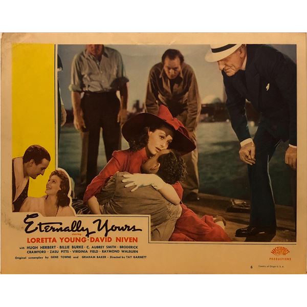 Eternally Yours R-1953 original vintage lobby card
