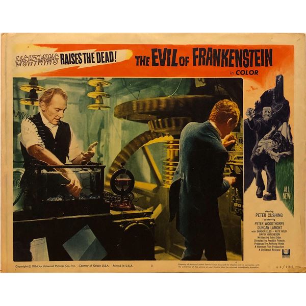 Evil of Frankenstein 1964 original vintage lobby card