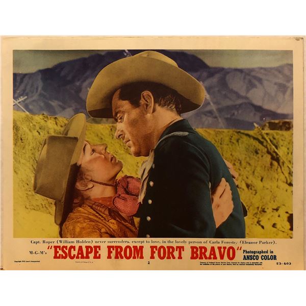 Escape from Fort Bravo 1953 original vintage lobby card